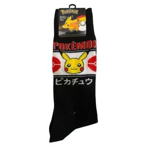 Pokemon Black and Red Casual Socks Pikachu Design